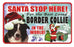 PSS009 Santa Stop Here Sign - Border Terrier