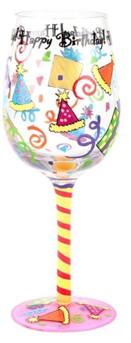 T2074A Happy Birthday Wine Glass