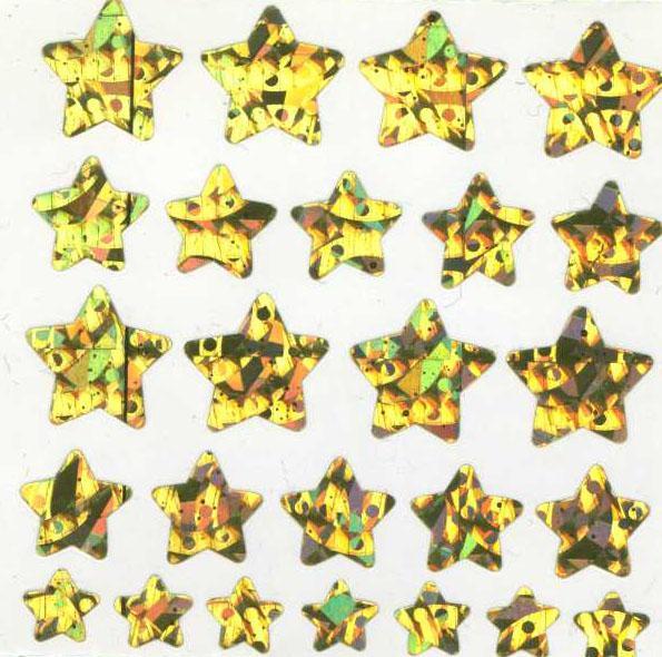 Pack of Sparkly Prismatic Stickers - 25 Stars