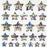 Pack of Sparkly Prismatic Stickers - 25 Stars