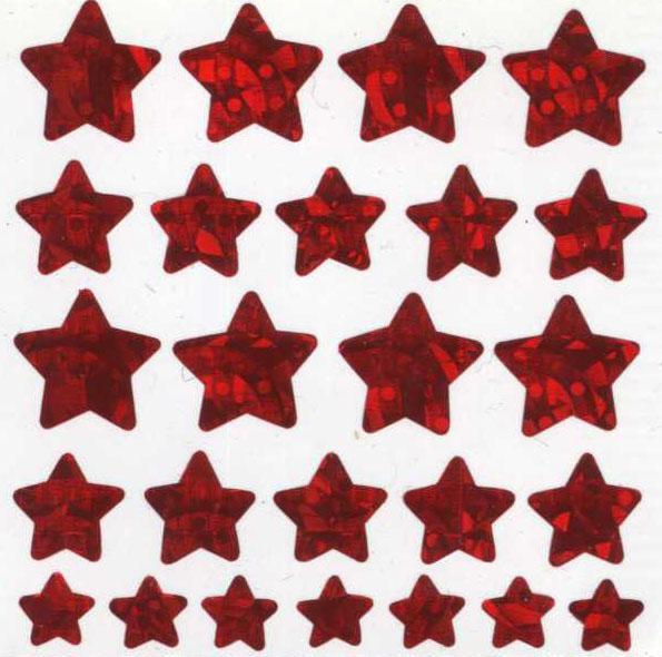 Pack of Sparkly Prismatic Stickers - 25 Stars