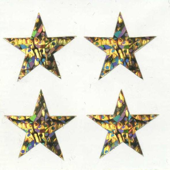 Pack of Sparkly Prismatic Stickers - 4 Stars