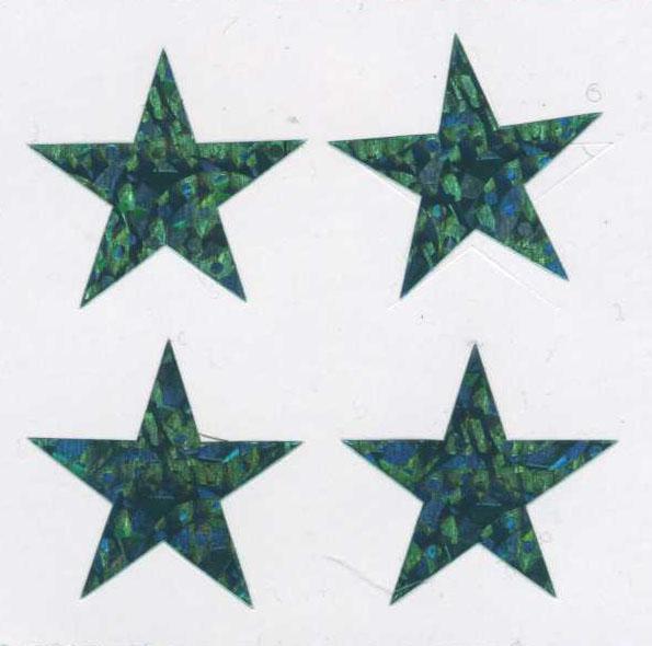 Pack of Sparkly Prismatic Stickers - 4 Stars
