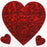 Pack of Sparkly Prismatic Stickers - 3 Hearts