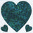 Pack of Sparkly Prismatic Stickers - 3 Hearts