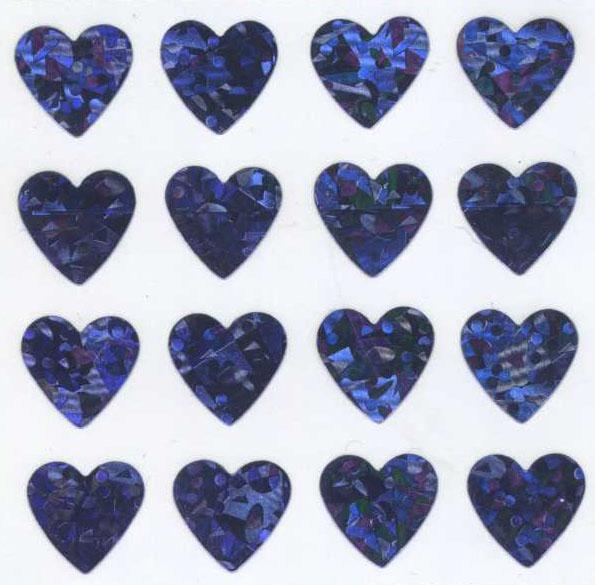 Pack of Sparkly Prismatic Stickers - 16 Hearts