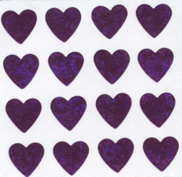 Pack of Sparkly Prismatic Stickers - 16 Hearts
