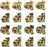 Pack of Sparkly Prismatic Stickers - 16 Cats