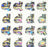Pack of Sparkly Prismatic Stickers - 16 Cats