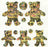 Pack of Sparkly Prismatic Stickers - 5 Teddy Bears