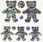 Pack of Sparkly Prismatic Stickers - 5 Teddy Bears