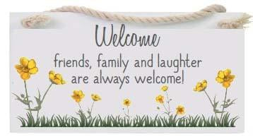 Buttercup Hanging Sign - Welcome