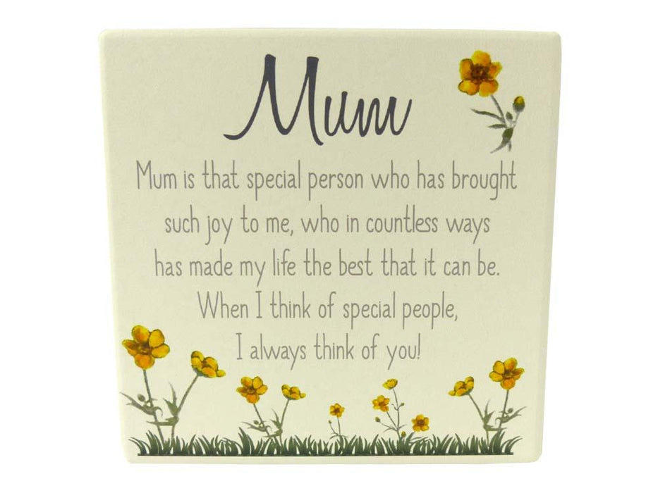 Ceramic Buttercup Coaster - Mum