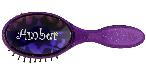 BJH011 Girls Bejewelled Hairbrush - Amber
