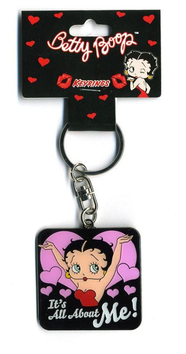 Handmade Betty Boop Heart Bag Charm – Purse Clip, Keychain, Zipper Pull, Red & Silver, USA
