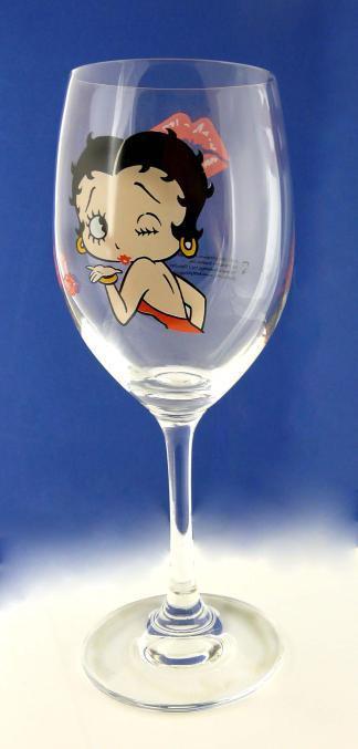 BP2113 Betty Boop Wine Glass - Betty Blowing Kiss