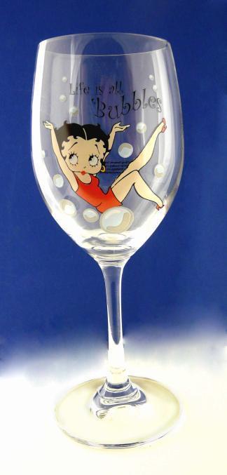 BP2114 Betty Boop Wine Glass - Life's All Bubbles