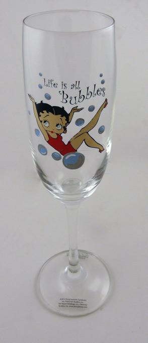 BP2137 Betty Boop Flute Wine Glass - Bubbles