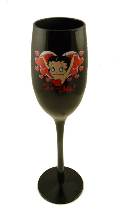 BP2149 Betty Boop Black Flute Wine Glass - All About Me