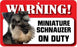 DS051 Miniature Schnauzer Pet Sign