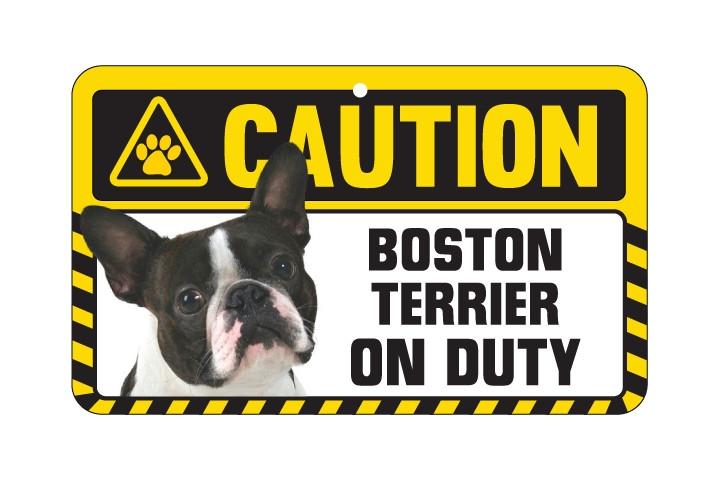 Boston Terrier Caution  Sign