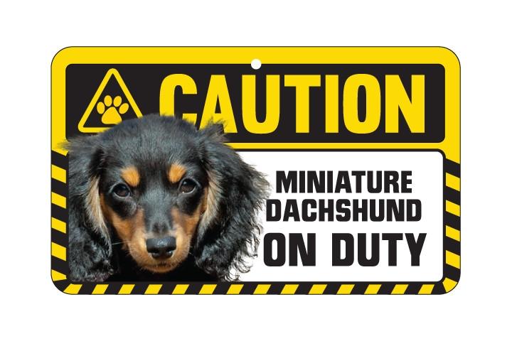 Dachsund Long  Haired Caution Sign