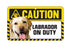 Labrador Yellow Caution Sign