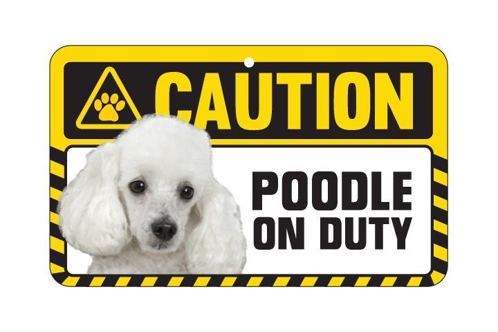 Poodle (White) Caution Sign