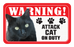 Black Cat Warning (Paw Print Design)