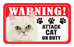Ginger Cat Warning (Paw Print Design)