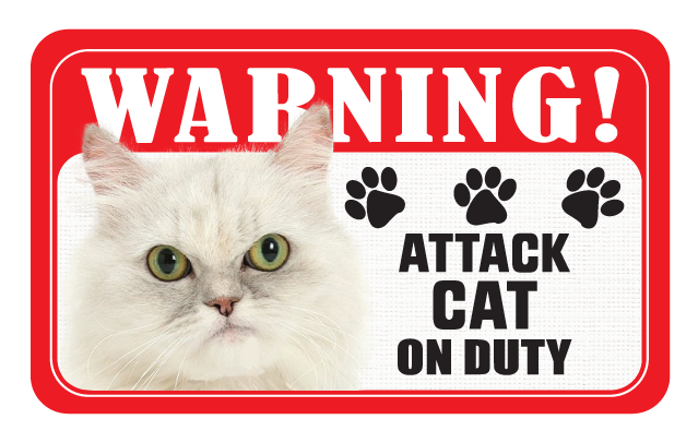 Ginger Cat Warning (Paw Print Design)