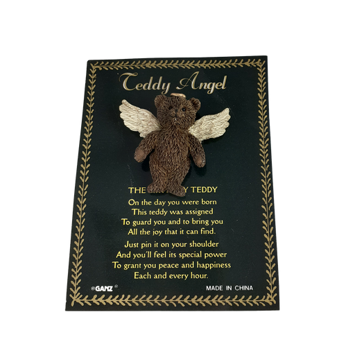 Teddy Bear Angel Brooch with Poem