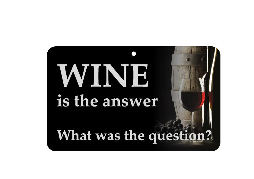 FN071 Fun Sign - Wine Is The Answer What Was The Question