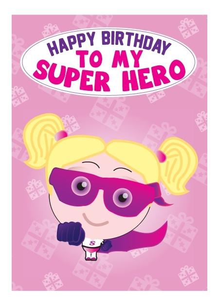 Birthday Card - Super Hero Girl