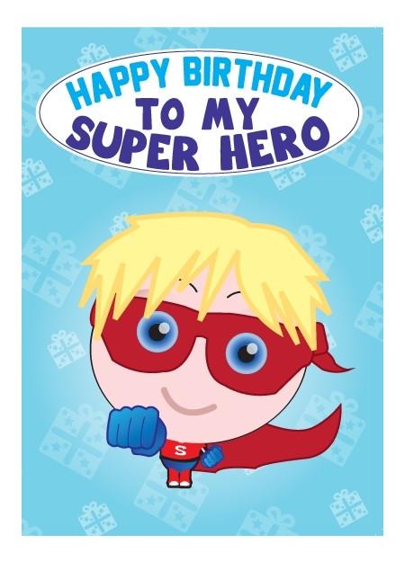 Birthday Card - Super Hero Boy