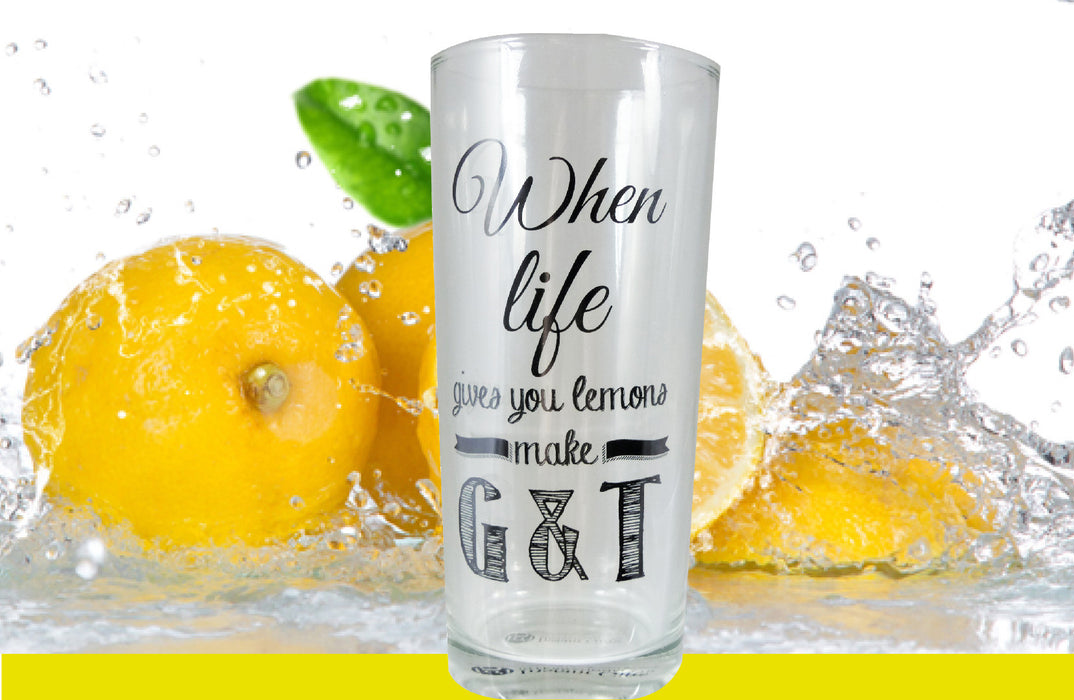 Gin Highball Glass - When Life Gives You Lemons Make G&T