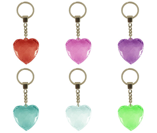 Diamond Heart Keyrings - Blank - 6 Colours