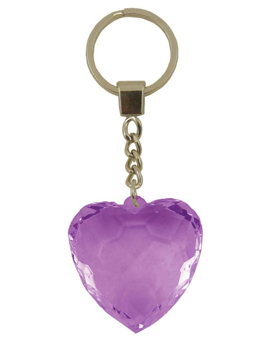 Diamond Heart Keyrings - Blank - Purple