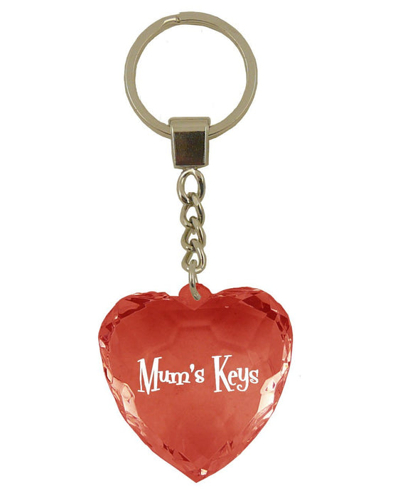 Diamond Heart Keyrings - Mum Designs