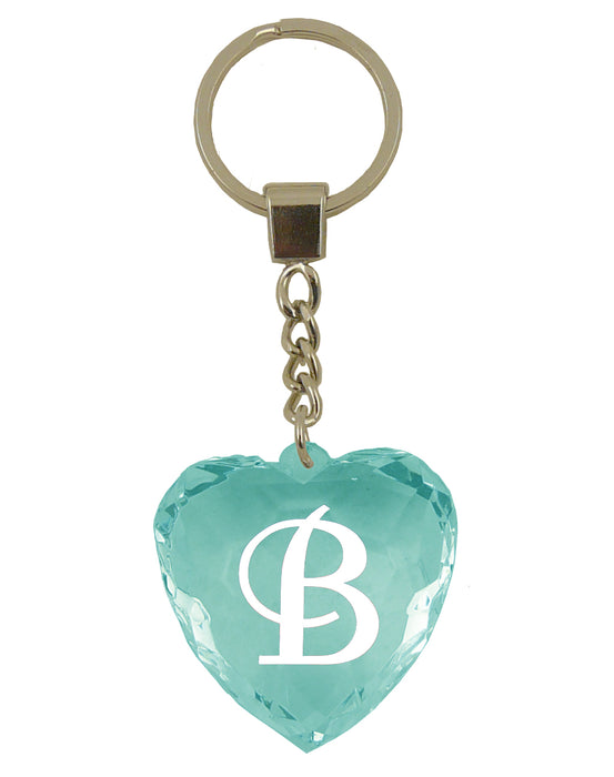 Diamond Heart Keyrings - Names and Letters A-F