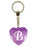 Initial Letter B Diamond Heart Keyring - Purple