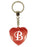 Initial Letter B Diamond Heart Keyring - Red