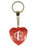 Initial Letter E Diamond Heart Keyring - Red