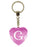 Initial Letter G Diamond Heart Keyring - Pink