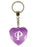 Initial Letter P Diamond Heart Keyring - Purple