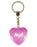 Abigail Diamond Heart Keyring - Pink