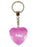 Amber Diamond Heart Keyring - Pink