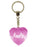 Amelia Diamond Heart Keyring - Pink