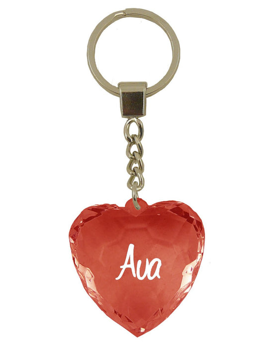 Ava Diamond Heart Keyring - Red