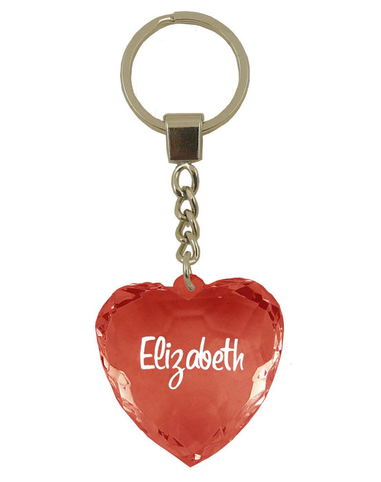 Elizabeth Diamond Heart Keyring - Red